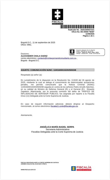 La Fiscalía Vicky Dávila cuestionó