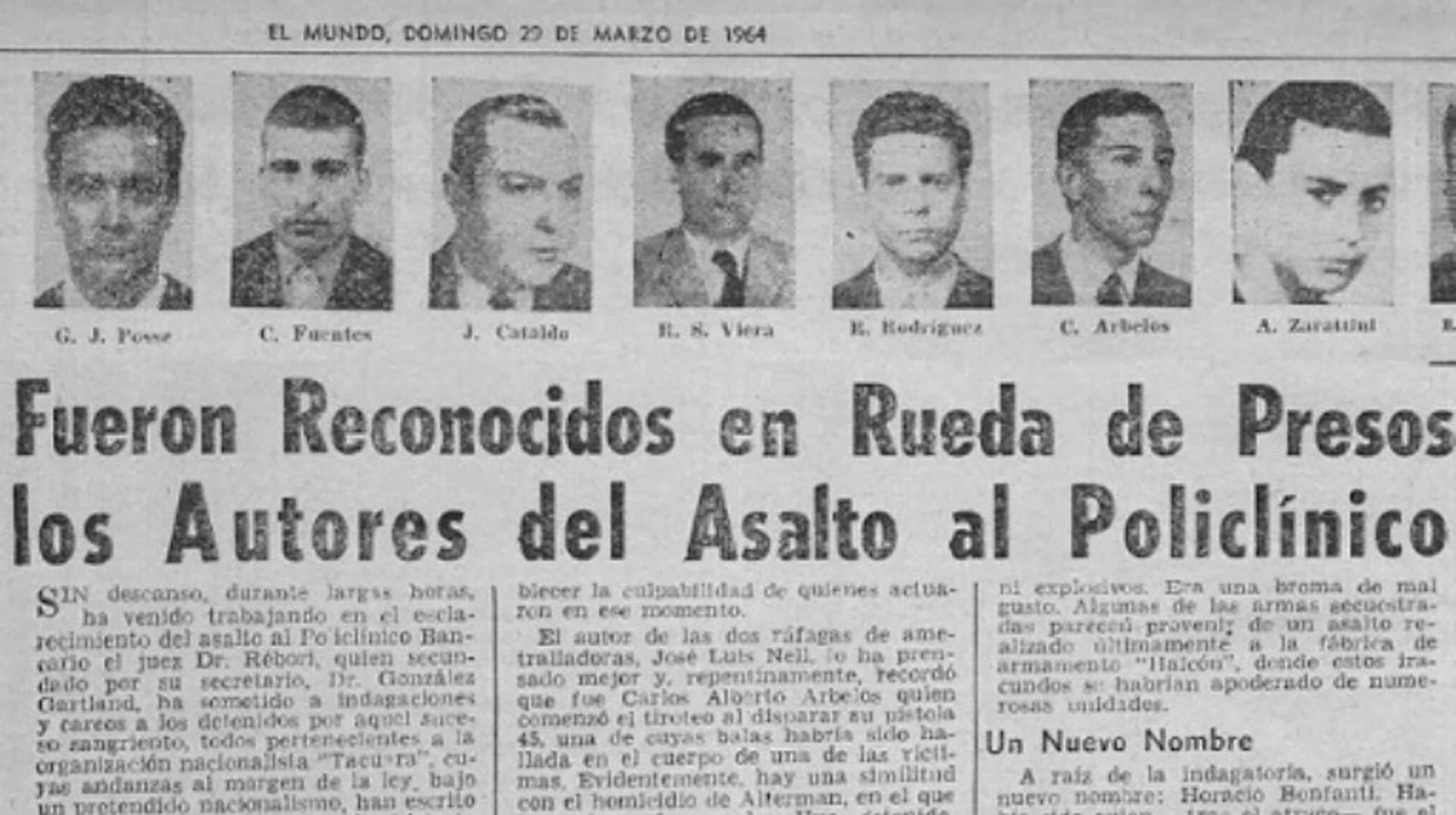 La cobertura del asalto al Policlínico Bancario y la resolución del caso en la prensa
