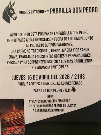 El 16 de abril habrá una degustación de carne de burro en la Parrilla Don Pedro