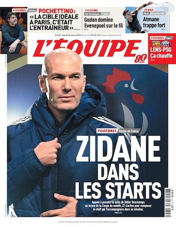 La prensa deportiva de Francia ya habla de la llegada de Zidane como posible reemplazo de Didier Deschamps-crédito @lequipe/X