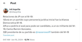 Inti Asprilla habla de las