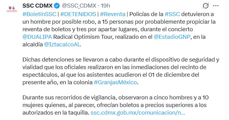 Las autoridades determinarán el castigo para las personas detenidas. (SSC CDMX)