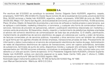 Kueider creó una empresa de software con su hijo en diciembre de 2022