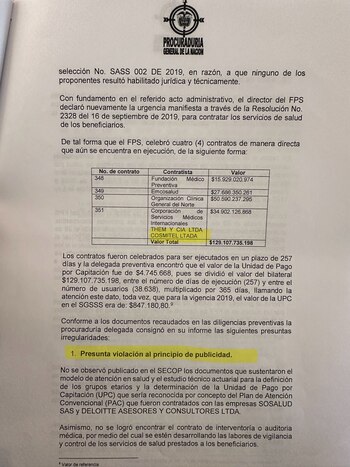 Según la Procuraduría hubo una