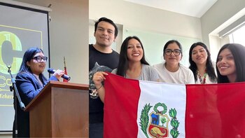 Leslie Echavarría y parte del