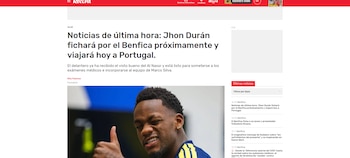 Al Nassr dio luz verde para cerrar un préstamo con opción de compra de Jhon Durán al Benfica-crédito Récord Portugal