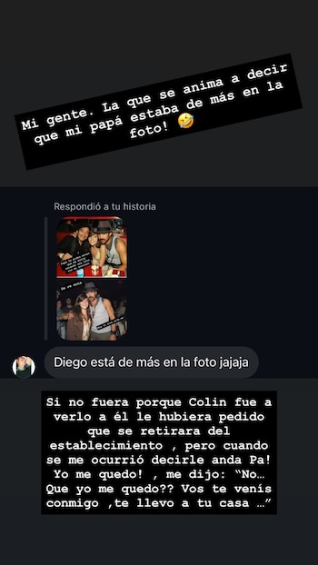 Dalma Maradona contó que Diego Maradona quiso llevarla a su casa y no aceptó que se quedara sola con Colin Farrell