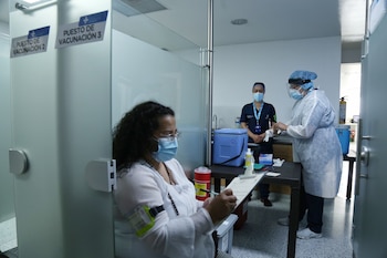 Bogotá. Enero 25 de 2021. Simulacro de Vacunación Covid para Bogotá. (Colprensa - Camila Díaz)