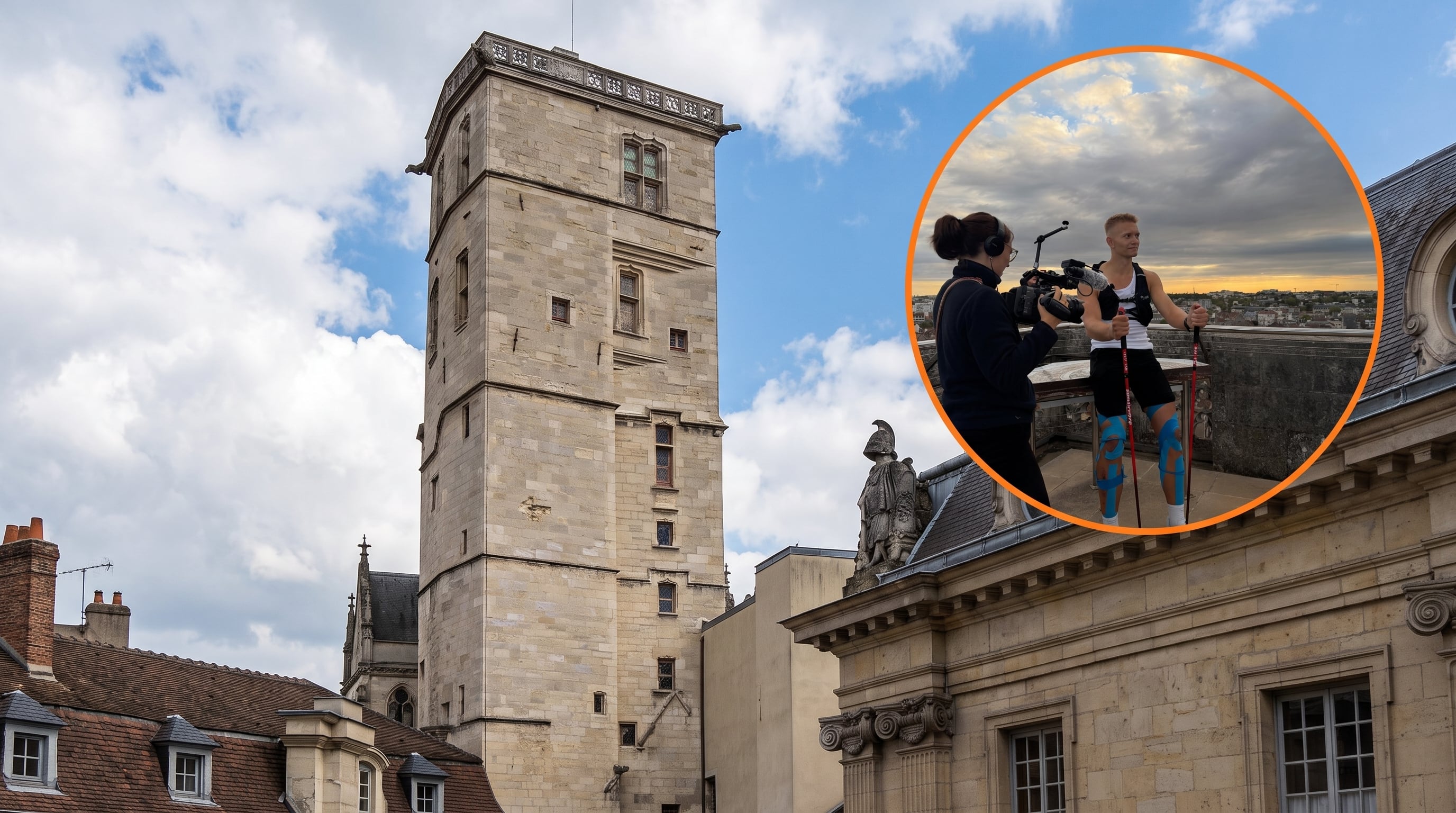 Un joven de 19 años subió 200 veces una torre en Francia para apoyar la lucha contra el cáncer infantil