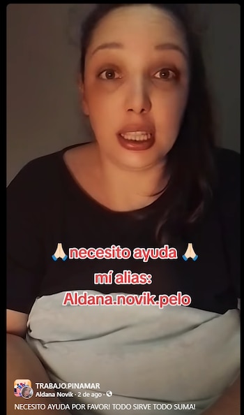 El pasado 2 de agosto, Aldana publicó un video en el que contaba las dificultades económicas y familiares que atravesaba desde que se instaló en Valeria del Mar