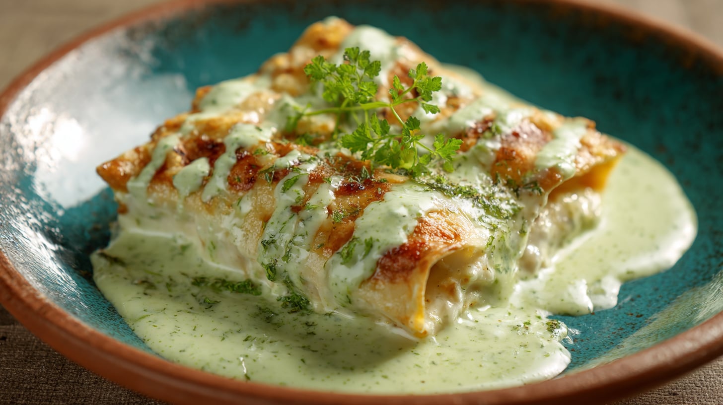 Enchiladas suizas, un platillo mexicano tradicional con salsa cremosa y queso gratinado que conquista por su sabor – (Imagen Ilustrativa Infobae)