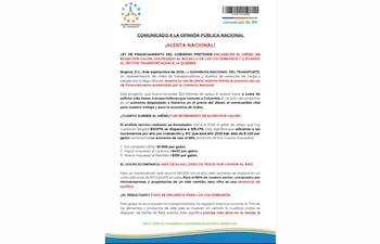 Gremio de transportadores alertan sobre