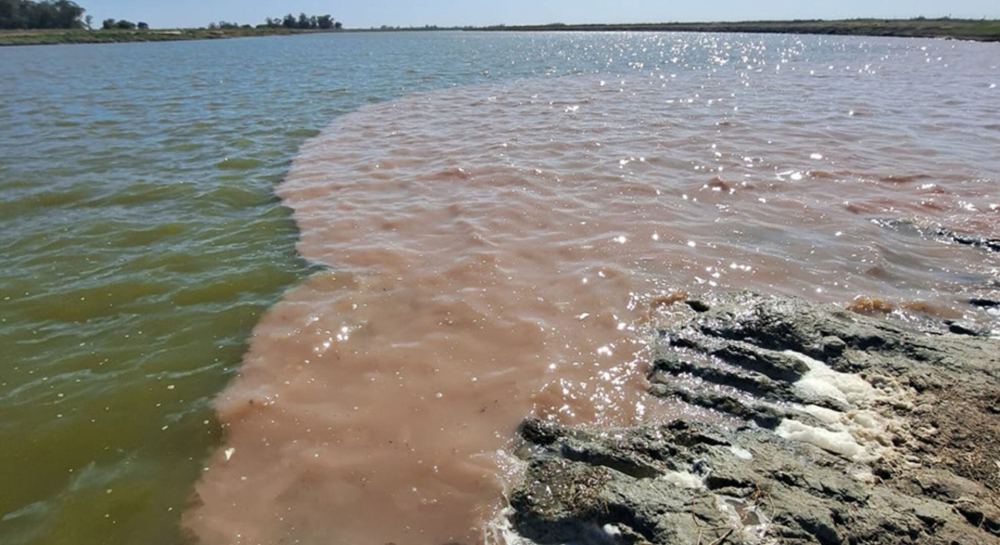 Una de las fotografías tomadas al río Salado que motivaron la apertura de la causa