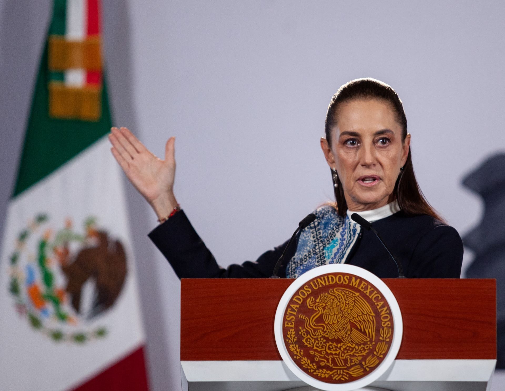 CIUDAD DE MÉXICO, 15OCTUBRE2026.- Claudia Sheinbaum Pardo, presidenta de México durante conferencia de prensa en Palacio Nacional.FOTO: ANDREA MURCIA /CUARTOSCURO.COM