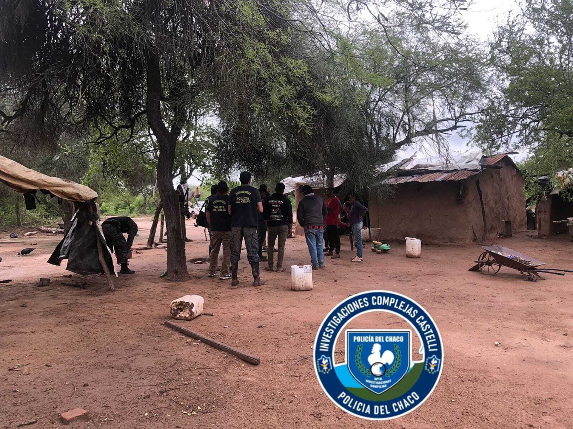 Uno de los allanamientos llevados a cabo por la Policía de Chaco en el Impenetrable