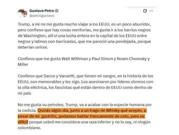 Petro habla de política, pero