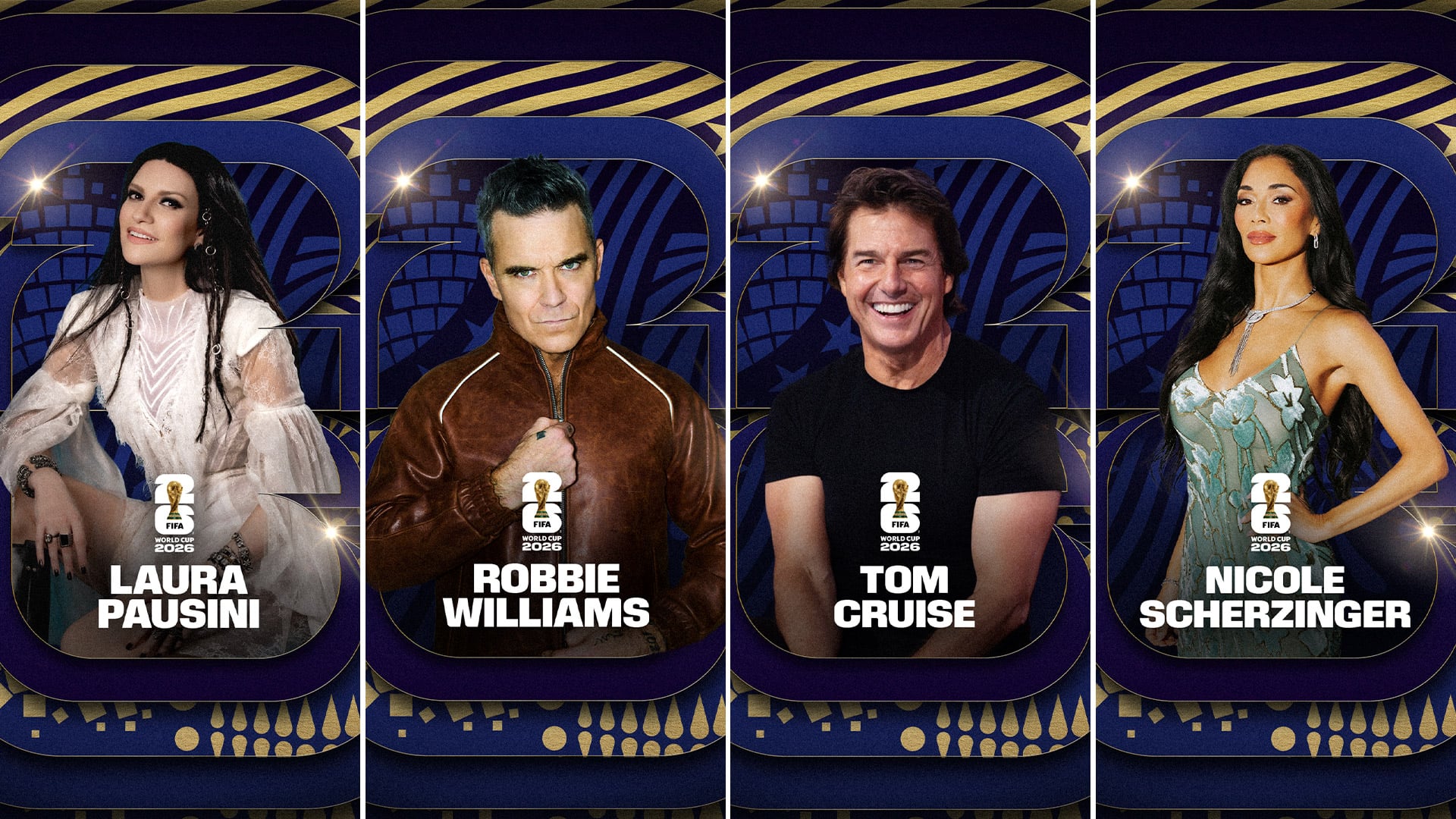 Laura Pausini, Robbie Williams, Tom Cruise y Nicole Scherzinger, entre los artistas confirmados