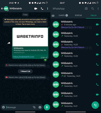 Actualización de WhatsApp habilita la función de No Molestar para las llamadas desde la aplicación. (WABetaInfo)