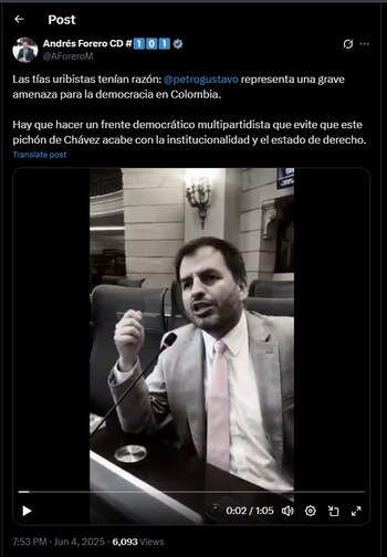 Andrés Forero cuestionó al presidente