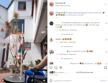 Leslie Shaw ofrece una original bienvenida a ‘El Prefe’, luego de estar separados por tres meses y tener especial reencuentro en Lima.