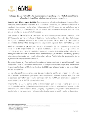 El máximo directivo de la Agencia Nacional de Hidrocarburos avala los logros obtenidos con una visión de liderazgo y compromiso sectorial, enfatizando el impacto de la gestión adecuada en los avances industriales - crédito ANH