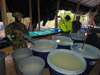 La Armada de Colombia desmantela un laboratorio de cocaína en Nariño - crédito Armada Nacional