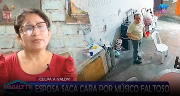 Naldy Saldaña negó romance con César Sánchez, pero su esposa responde con inesperada acusación. Captura: Magaly TV La Firme.