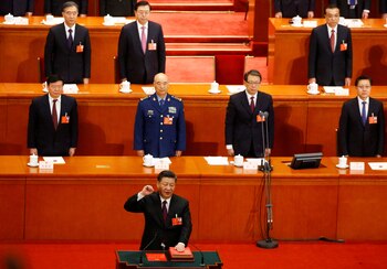Xi Jinping durante el congreso