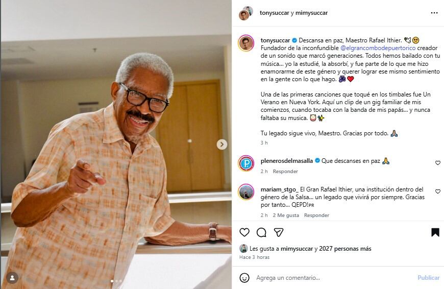 Murió Rafael Ithier, fundador de El Gran Combo de Puerto Rico, a los 99 años: así lo despidieron los artistas peruanos