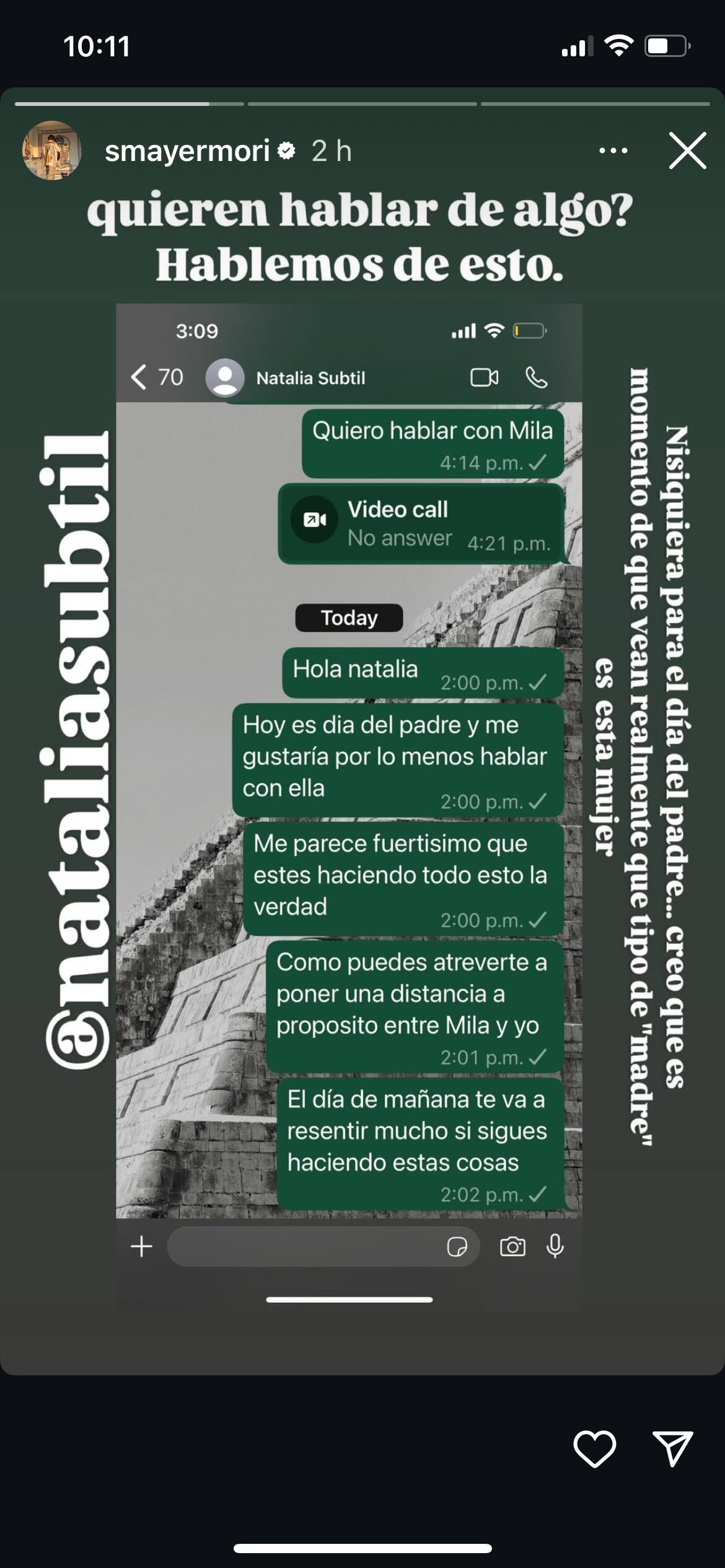 El hijo de Sergio Mayer alega que la relación con su hija se ha ido deteriorando por intervención de su madre. (IG Sergio Mayer Mori)