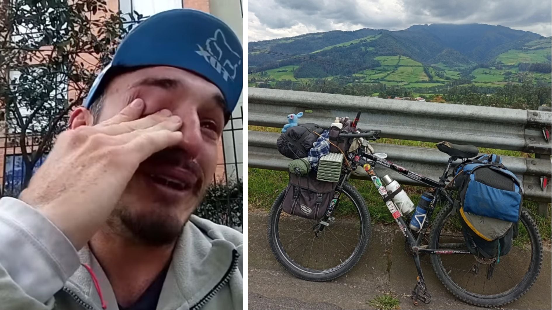 Argentino que viaja por toda Latinoamérica contó entre lágrimas el robo de su mochila en Bogotá: “Tenía miedo”