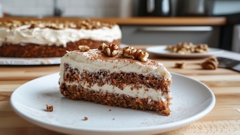 Pastel invertido de zanahoria con