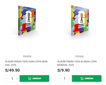 Álbum Panini del Mundial 2026 está disponible en página web de Taily, pero sin sobres de figuritas existentes. Crédito: Captura web Tailoy.