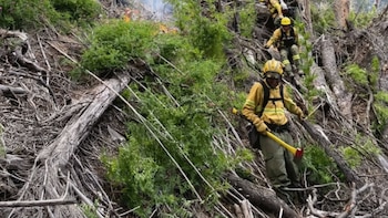 Bomberos llevan una semana luchando