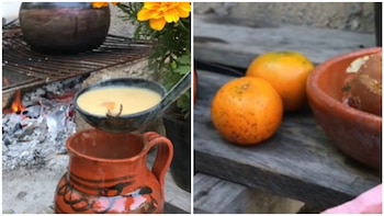 atole de cempasuchil y mandarina