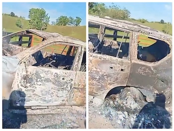 La camioneta de Luis Fernando Quiroz Muñoz apareció en una trocha rural de Cimitarra, lejos del destino inicial hacia Doradal en Puerto Triunfo - crédito X