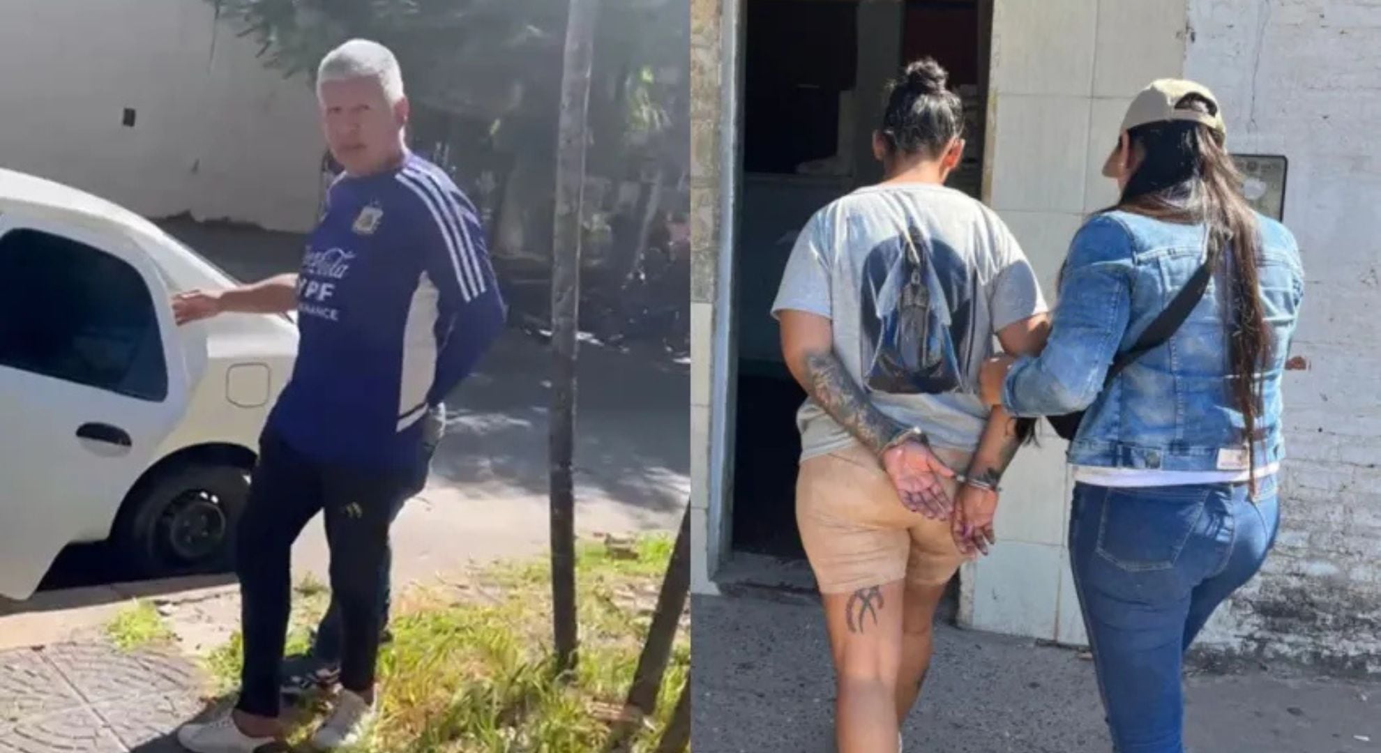 El momento en el que la pareja quedó detenida (Gentileza: Diario Chaco)