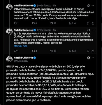 Natalia Gutiérrez también advirtió que