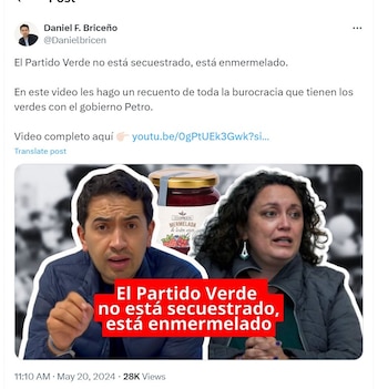 Daniel Briceño habla de miembros del partido Alianza Verde que tienen puestos en el Gobierno nacional - crédito @Danielbricen