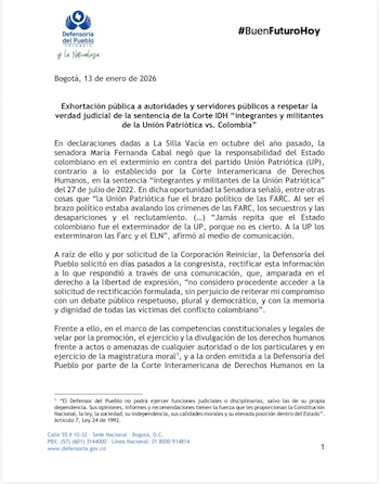 La Defensoría del Pueblo advirtió