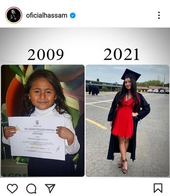 Hassam presumió orgulloso el grado