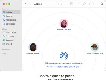 Con AirDrop en el ordenador