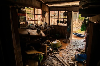 Viviendas de Iñapari tras inundaciones.