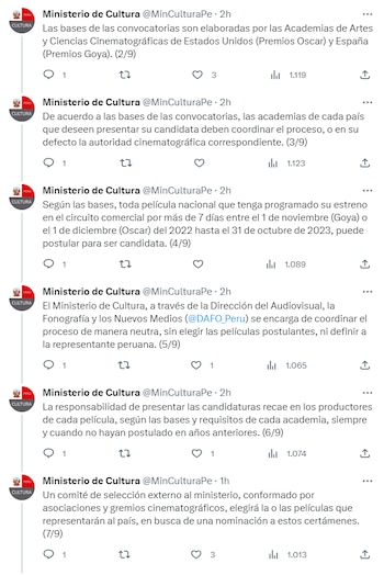 Ministerio de Cultura se pronuncia