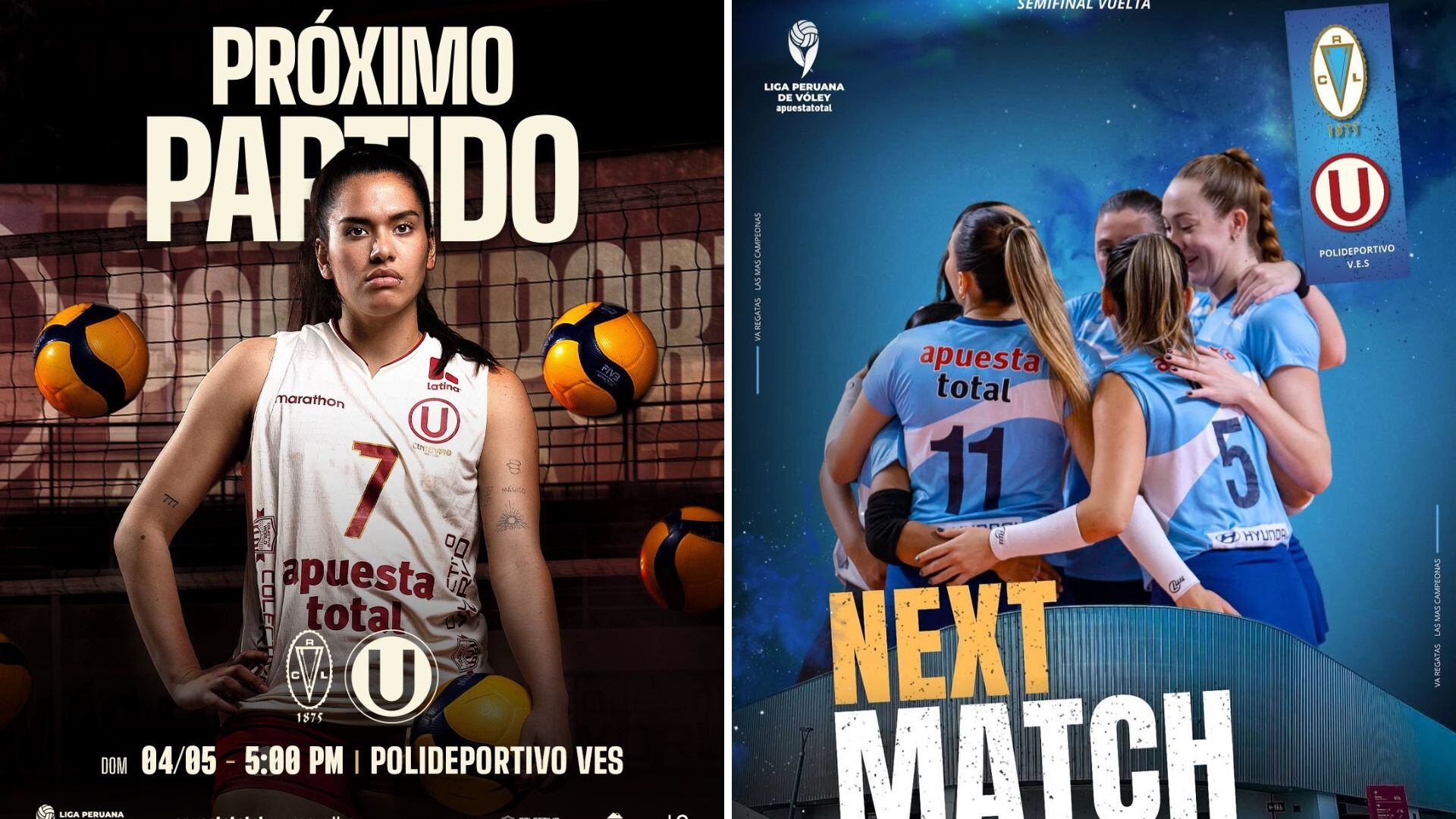 Así Universitario y Regatas Lima anunciaron su partido por la semifinal vuelta de la Liga Peruana de Vóley 2025.