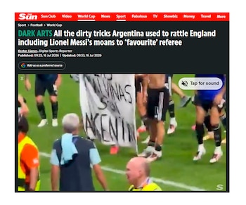 Las quejas del diario The Sun y The Telegraph tras el partido Argentina Inglaterra