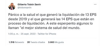 A través de Twitter, Gilberto