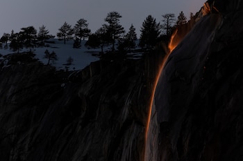 El fenómeno Yosemite Firefall solo