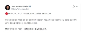 Jota Pe Hernández votará por Honorio Henríquez